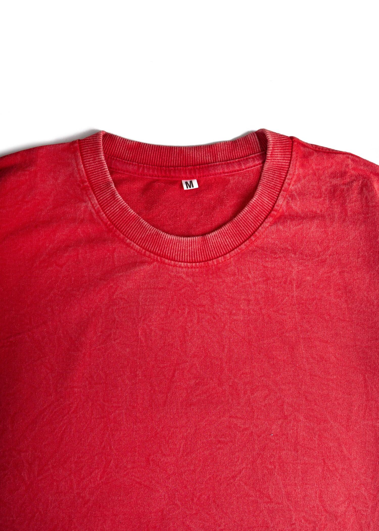 Rust Red Acid Wash Oversized T-Shirt - Bellbum