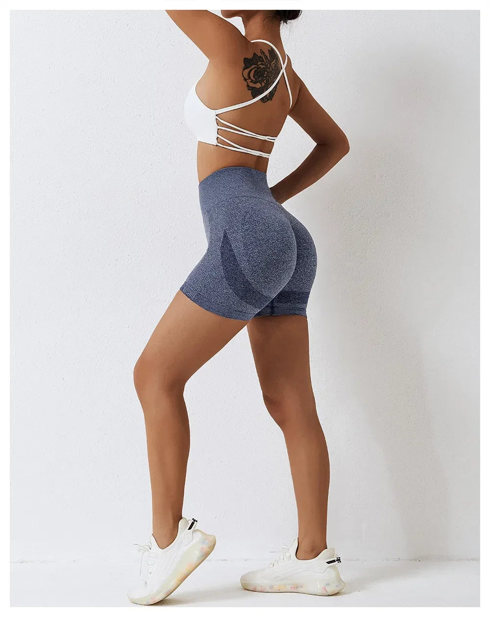 Bellbum Yoga Shorts Blue Spandex - Bellbum