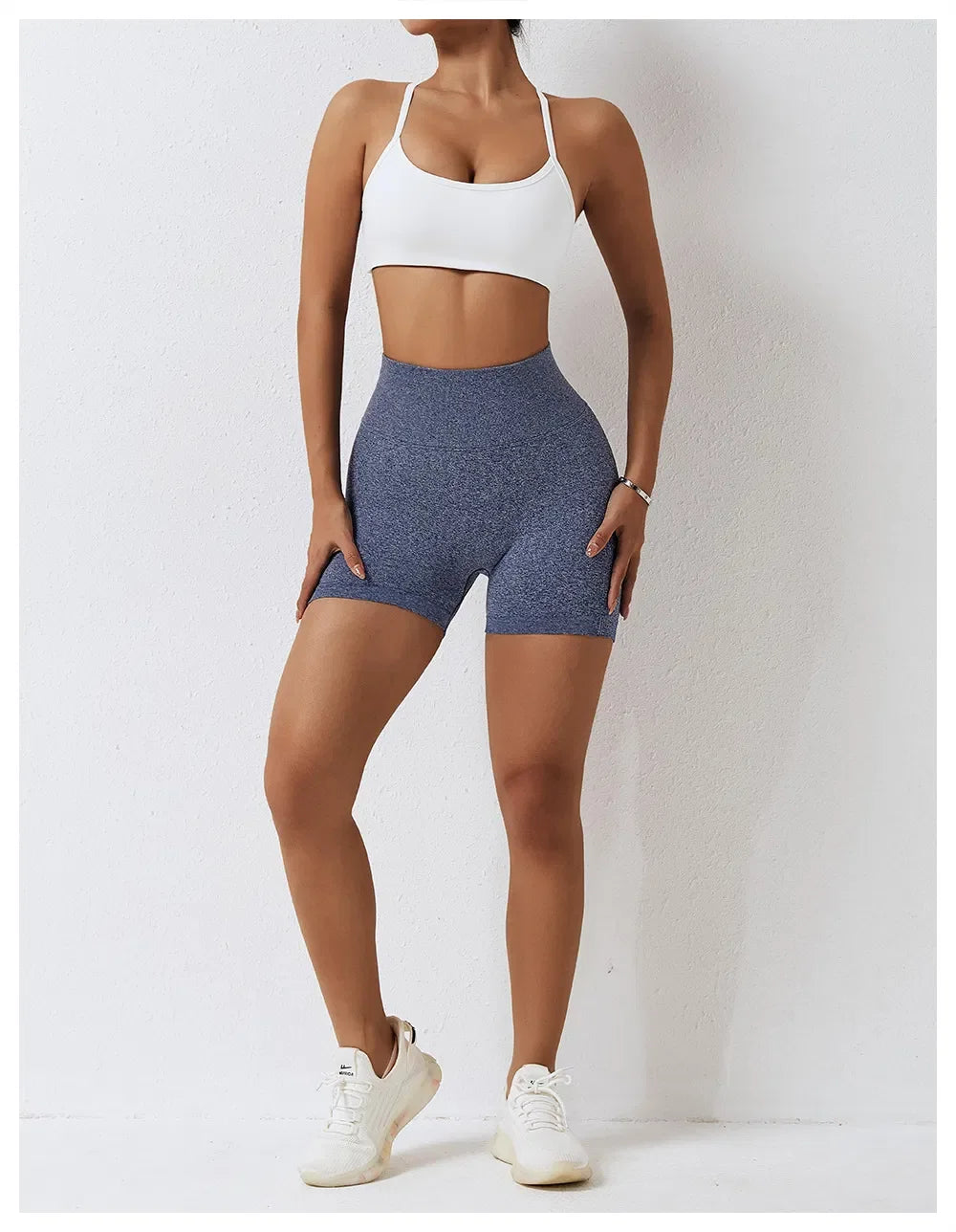 Bellbum Yoga Shorts Blue Spandex - Bellbum