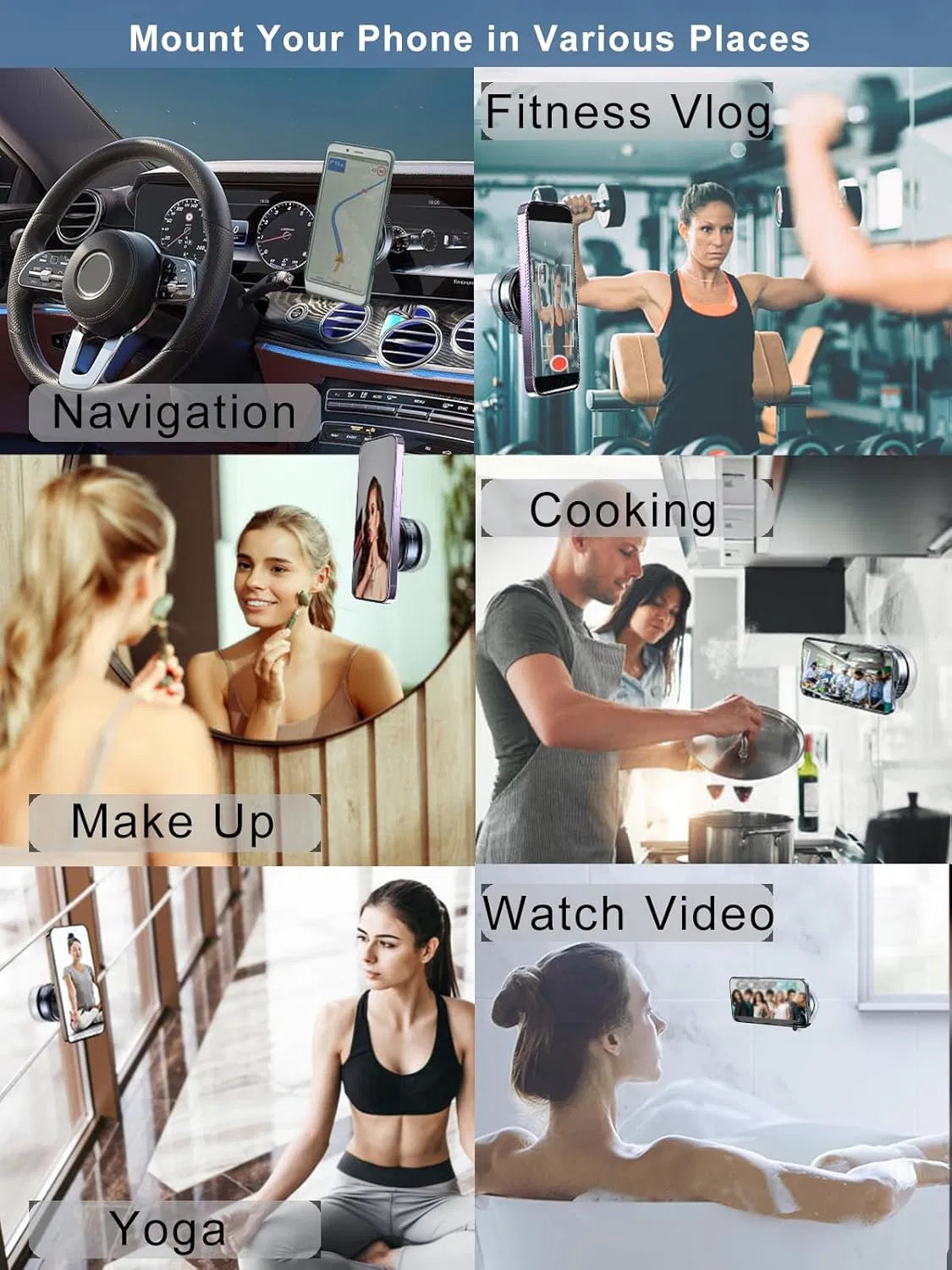 Bellbum acuum Suction Magnetic Magsafe Car Phone Holder 360° Rotation For All Phones Mobile Holder