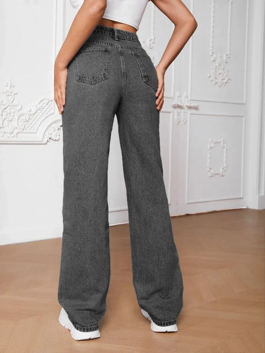Bellbum Wide Leg Jeans Grey Denim - Bellbum