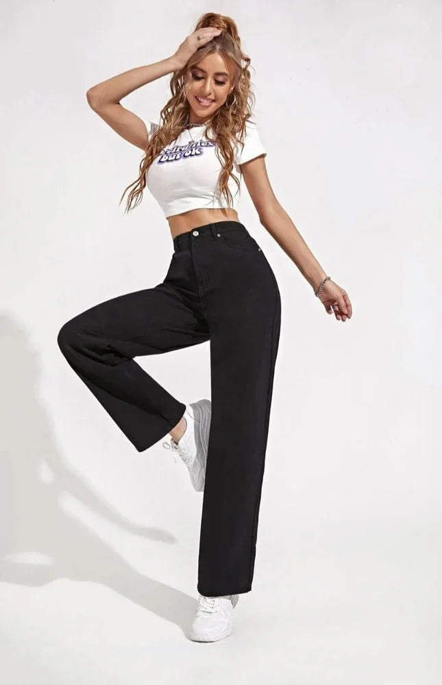 Bellbum Wide Leg Jeans Black Denim - Bellbum