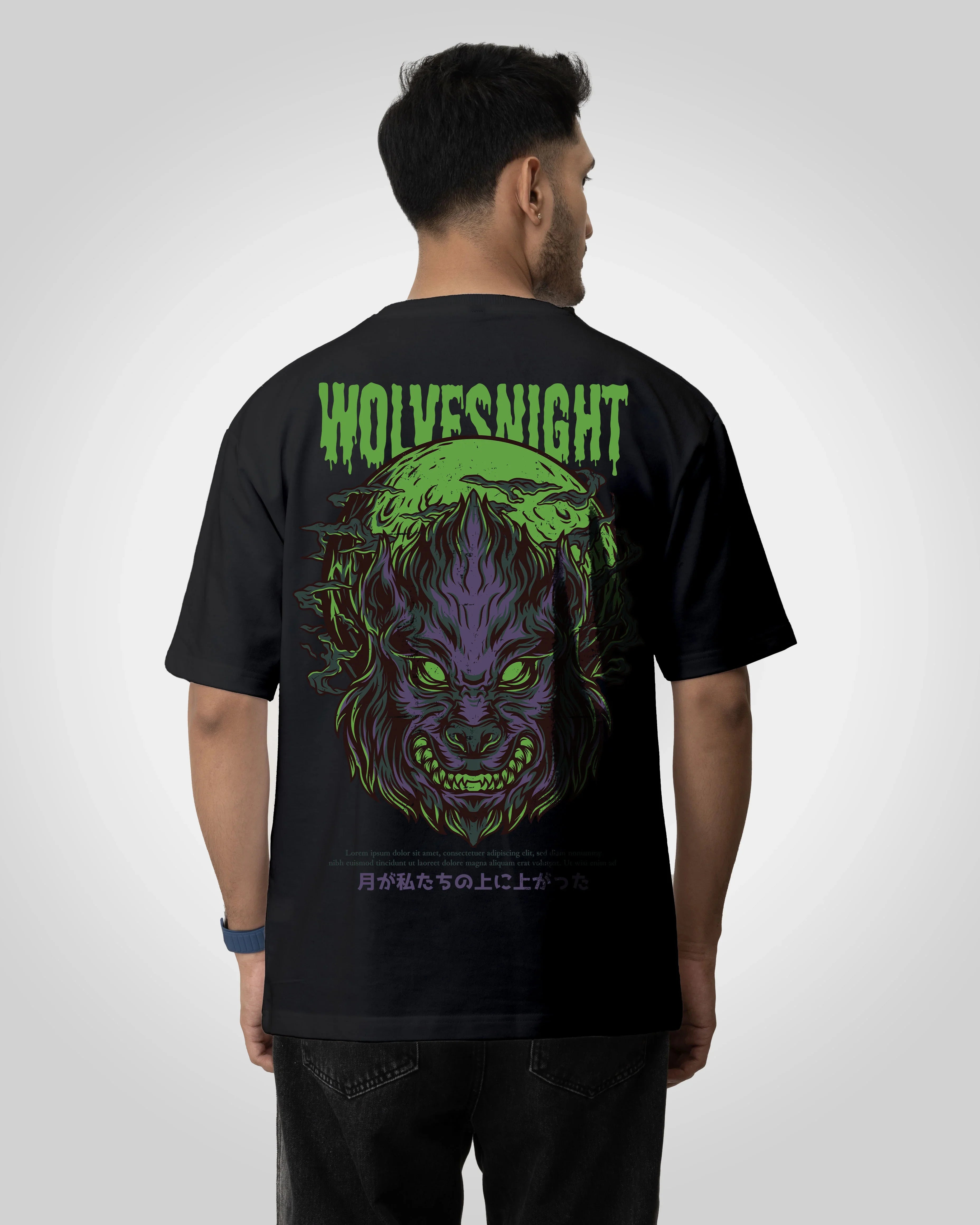 Wolves Night Unisex t-shirt oversized t-shirt - Bellbum