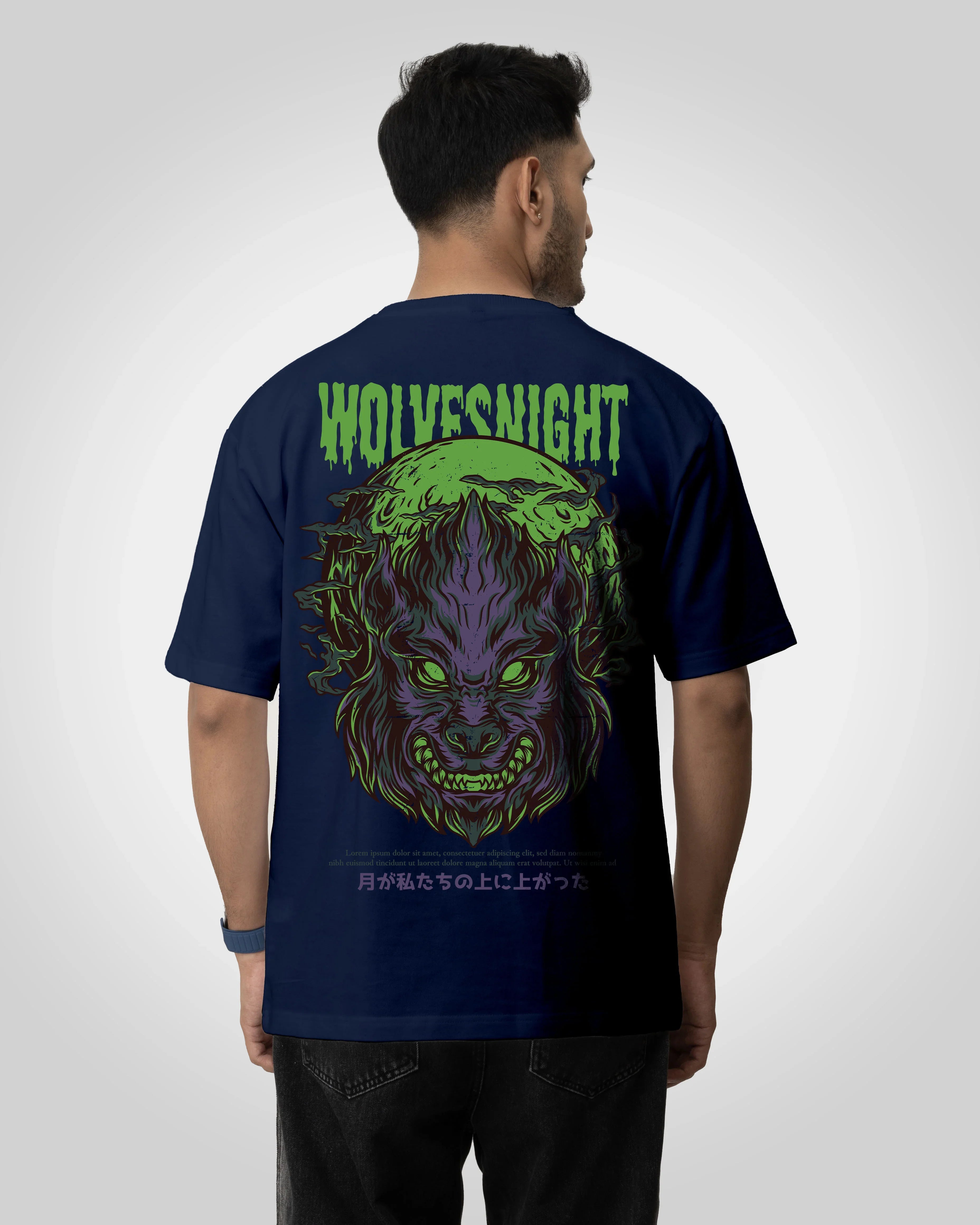 Wolves Night Unisex t-shirt oversized t-shirt - Bellbum