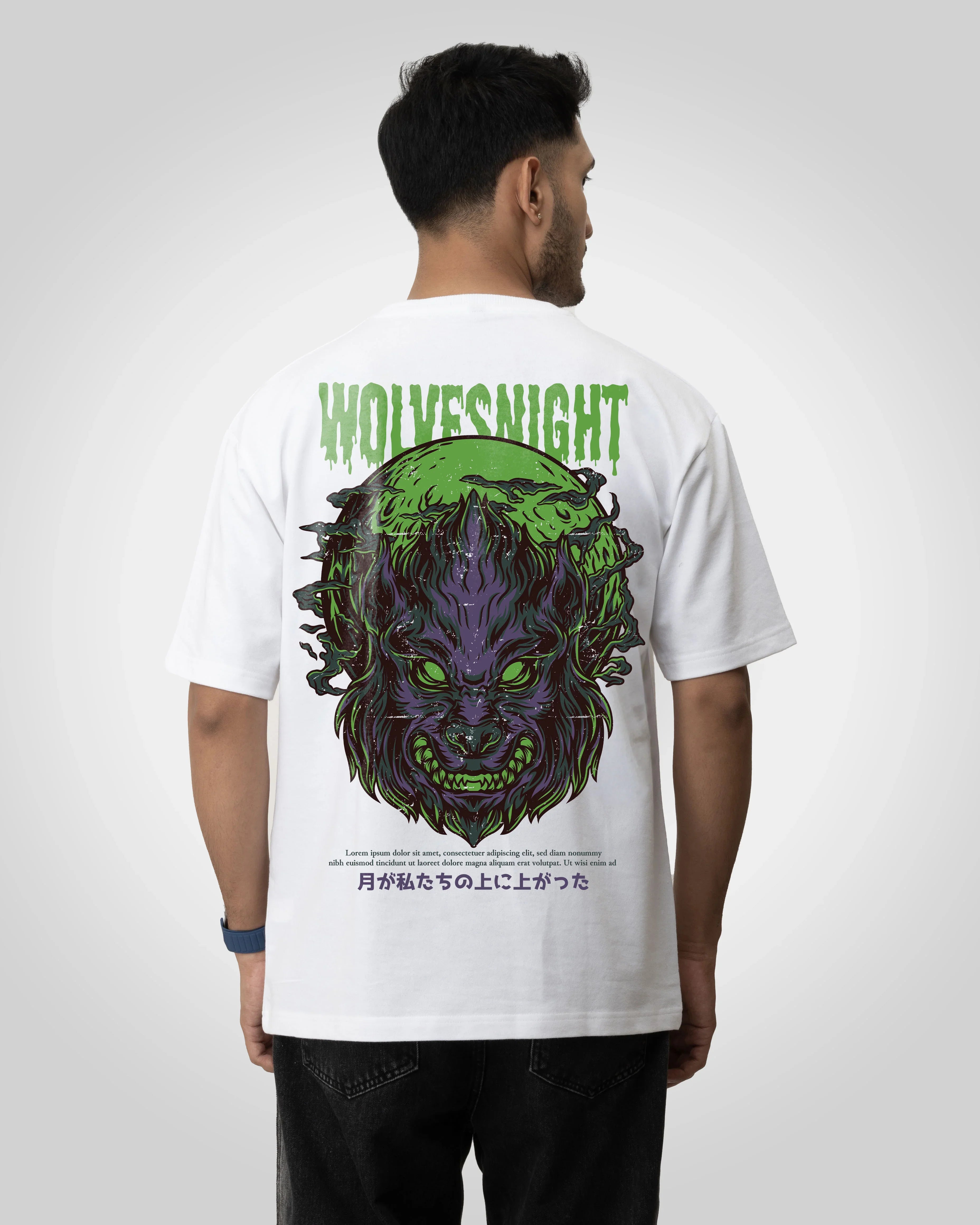 Wolves Night Unisex t-shirt oversized t-shirt - Bellbum