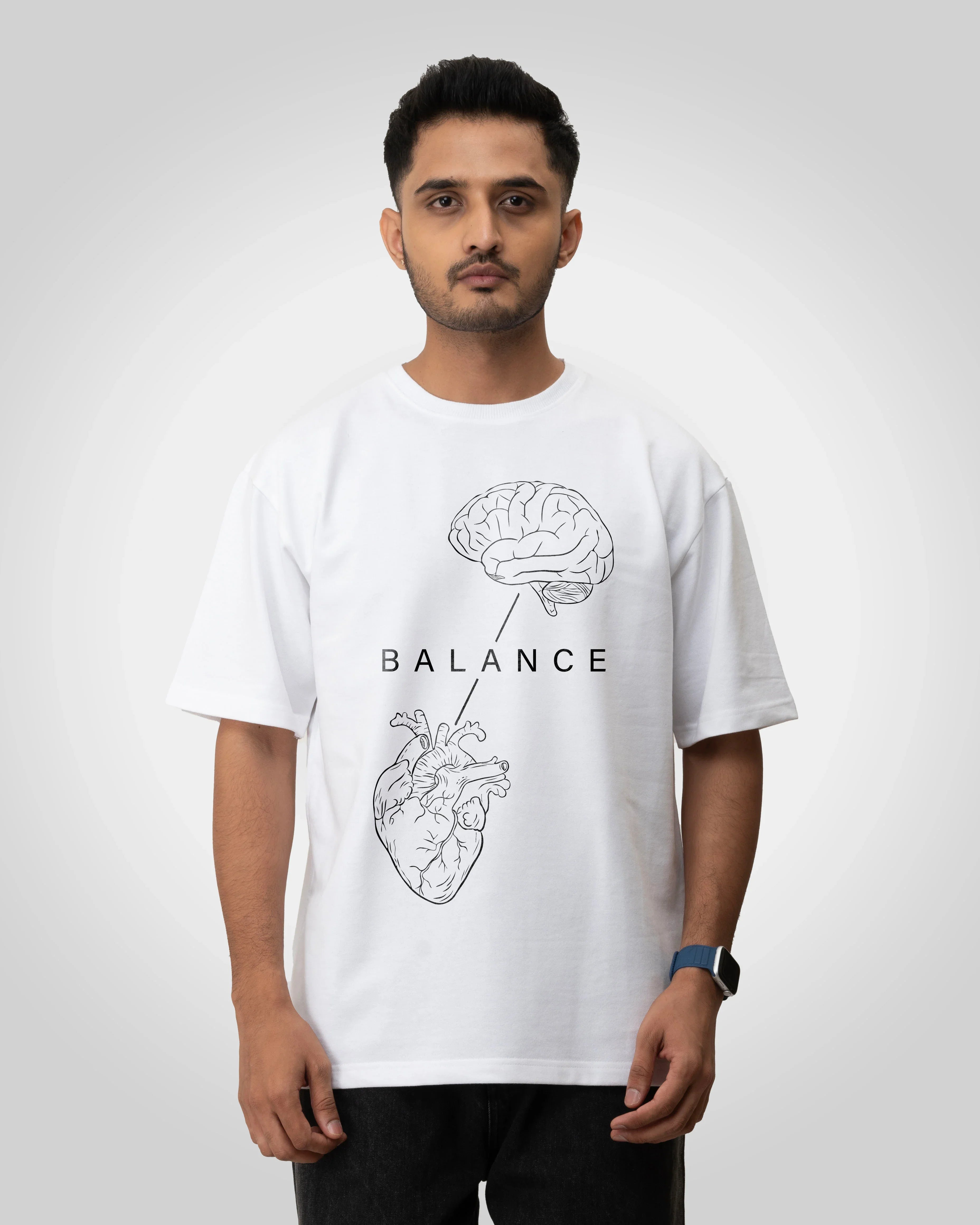 Balance inbetween graphic Unisex oversized T-shirt - Bellbum