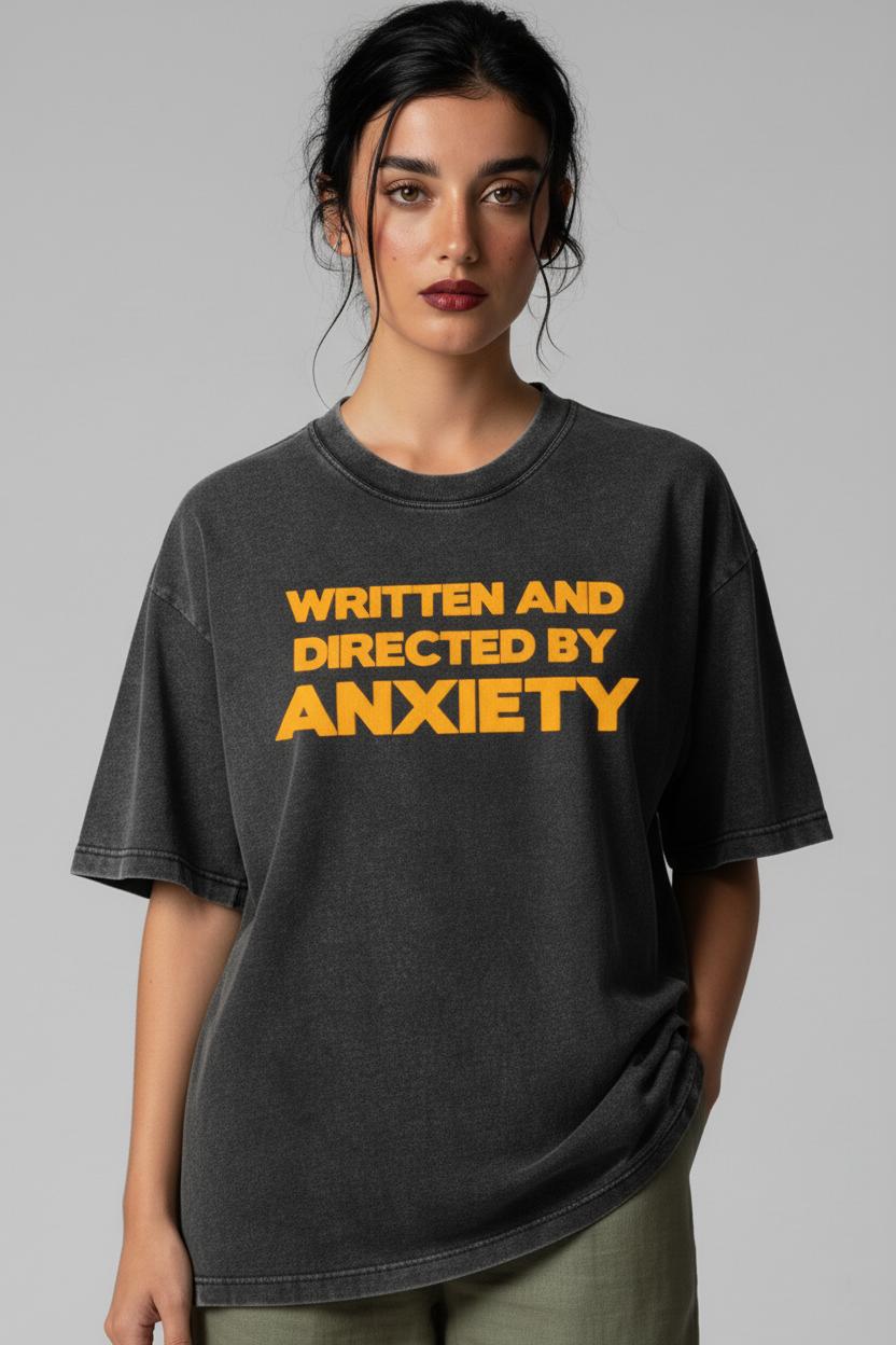 Written and Directed ACID Wash Unisex t-shirt oversized t-shirt