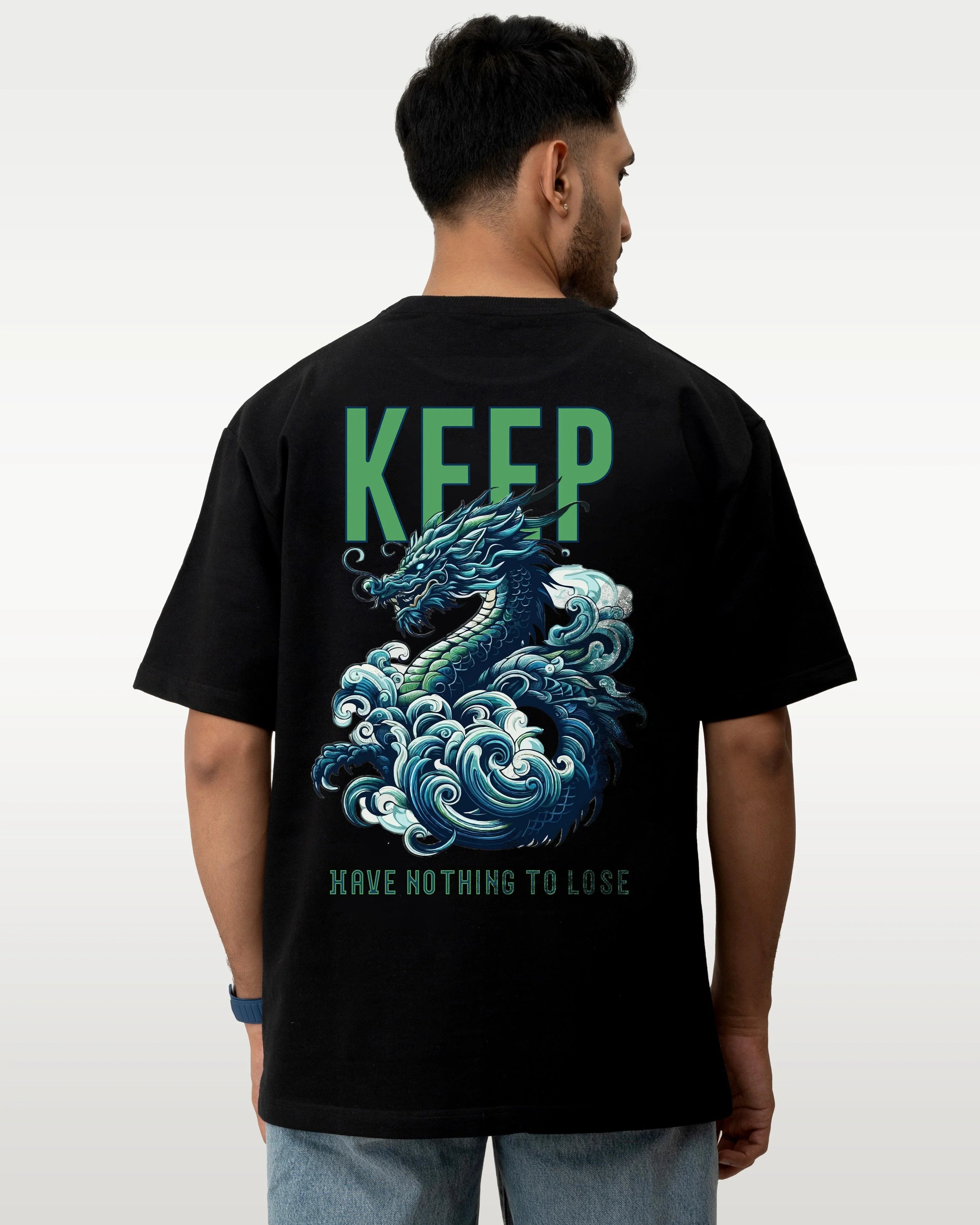 Fiery dragon Unisex printed graphic oversized t-shirt - Bellbum