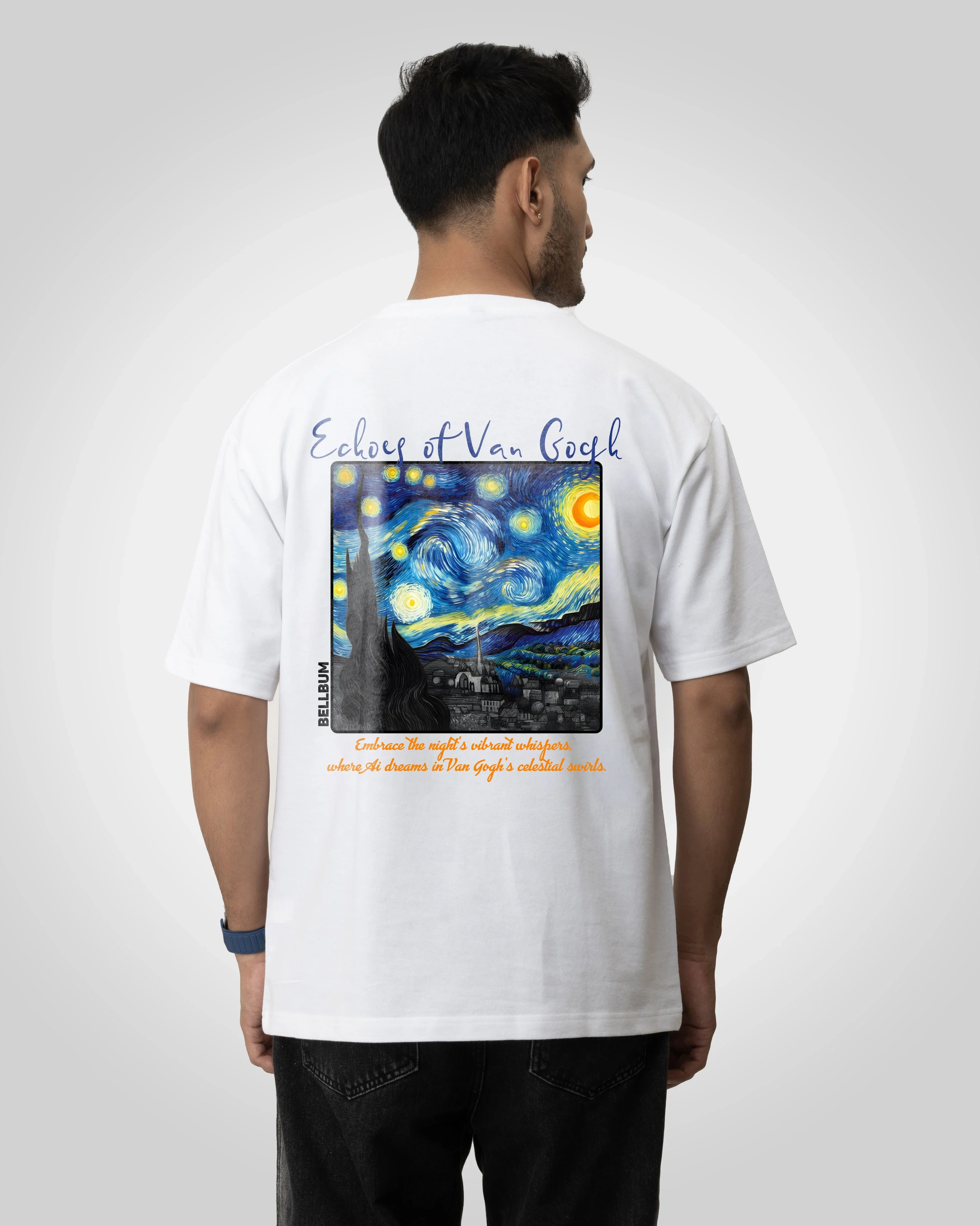 Echos of Van gogh graphic Unisex oversized T-shirt - Bellbum